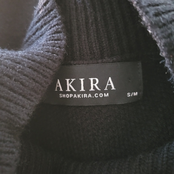 Akira Chic Black Sweater with Fringe and Studs / Size Small-Medium - Picture 5 of 5